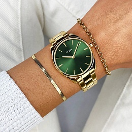 Féroce petite Watch Steel Green, Gold Colour