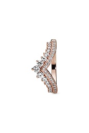 Tiara wishbone 14k rose gold-plated ring with clea