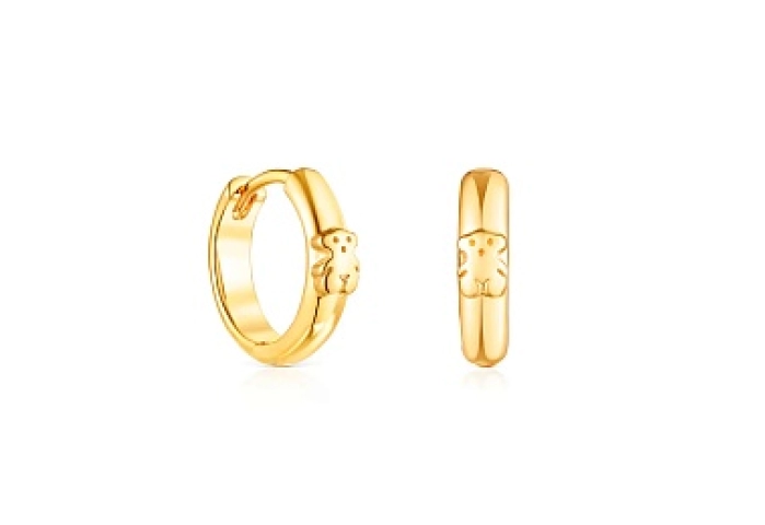 SILVER GOLD PLATED EARRINGS 10MM