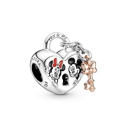 Disney Minnie and Mickey heart padlock and key ste