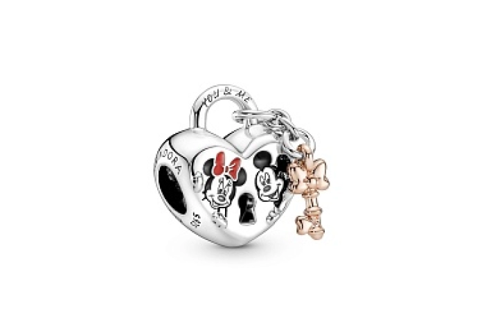 Disney Minnie and Mickey heart padlock and key ste