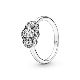 Sterling silver ring with clear cubic zirconia /190049C01-56