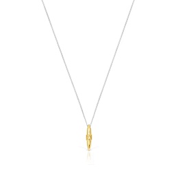 SILVER GOLD PLATED PENDANT + CHAIN 45CM