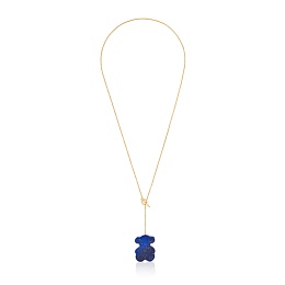 18KT GOLD CHOKER LAPISLAZULI BEAR,46CM