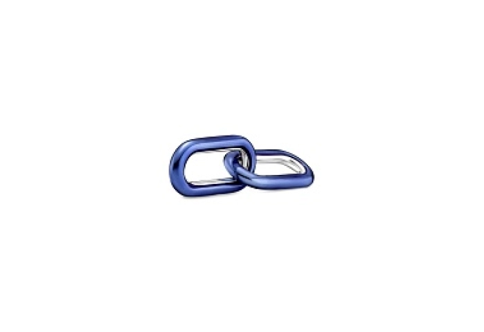 Sterling silver double link with transparentroyal blue enamel /799663C01