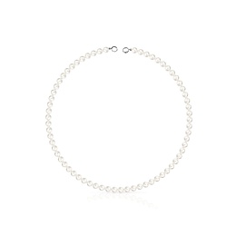 CULTURED PEARL SILVER CHOKER 42CM