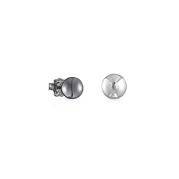 SILVER RUTHENIUM EARRINGS BALL