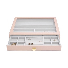 Blush Supersize Ring Bracelet Drawer With Glass Li