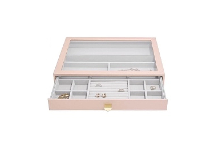 Blush Supersize Ring Bracelet Drawer With Glass Li