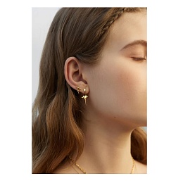 Gold Point Huggie Hoop Earrings