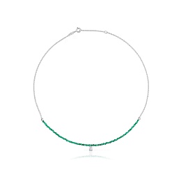 SILVER CHOKER CHALCEDONY 45CM