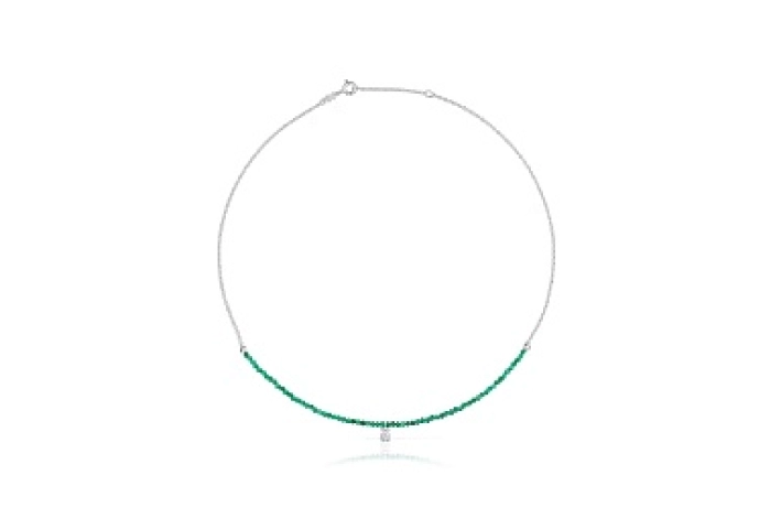 SILVER CHOKER CHALCEDONY 45CM
