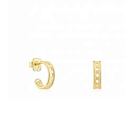 SILVER GOLD PLATED EARRINGS 11MM