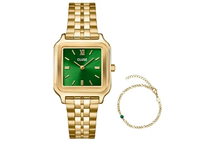 Giftbox Gracieuse Steel Watch Forest Green and Mal