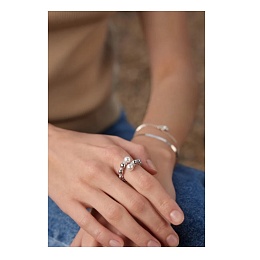 Silver Pearl Sparkle Wrap Ring