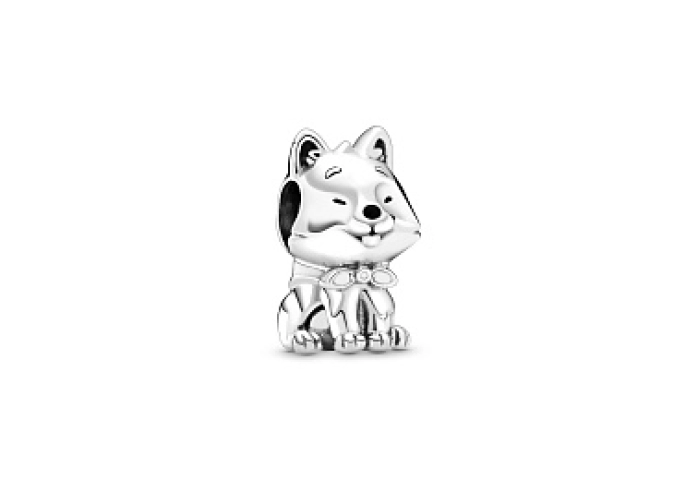 Japan Akita Inu dog sterling silver charmwith whit