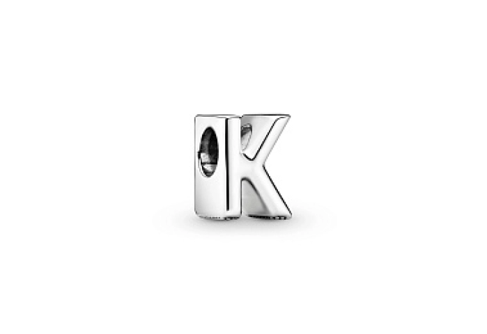 Letter K silver charm