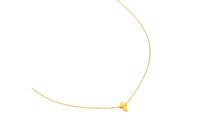 18KT GOLD PENDANT 6MM CHAIN 45CM
