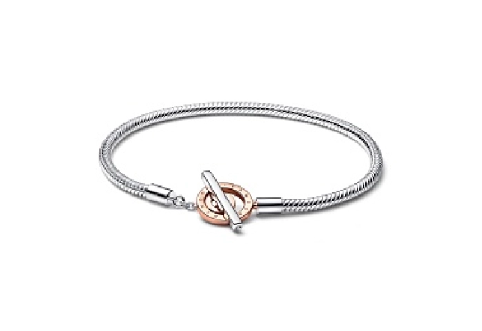Snake chain sterling silver and 14k rose gold-plat