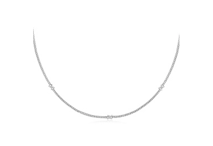 Silver Cross Station Necklace
