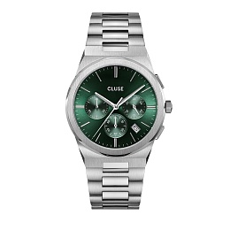 Vigoureux Chrono Steel, Green, Silver Colour