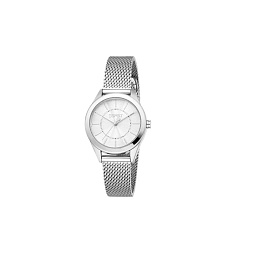 ESPRIT Women Watch, Silver Color Case, Silver Dial, Stainless Steel Mesh Bracelet, 3 Hands, 3 ATM