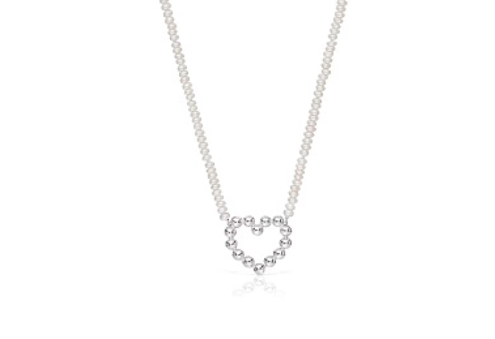SILVER CHOKER CULTURED PEARL 45CM