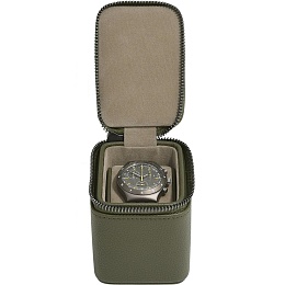 Olive Green Single Zipped Watch Box 