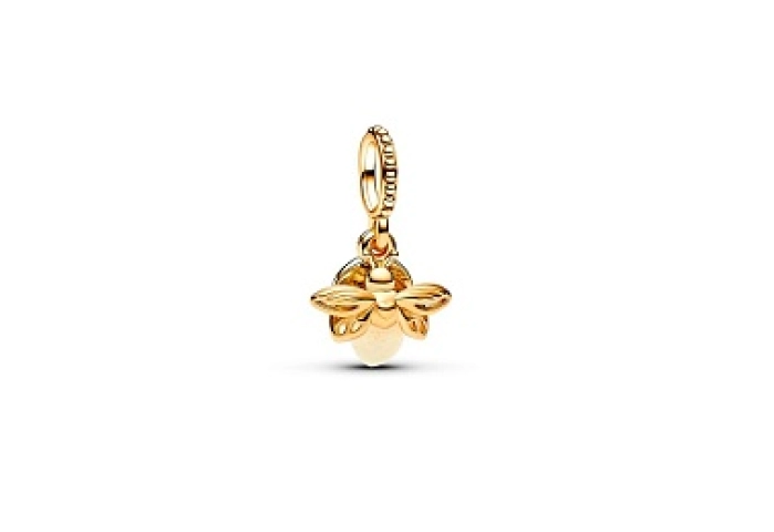 Firefly 14k gold-plated dangle with yellow photolu