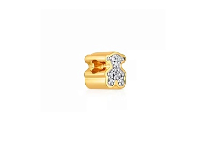 SILVER GOLD PLATED PENDANT 0,04CT GH/SI