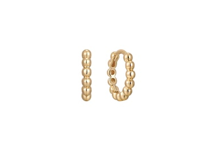 Gold Orb Huggie Hoop Earrings