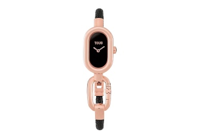 WATCH S.STEEL IP ROSE/BLACK MESH STRAP