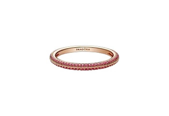14k Rose gold-plated ring with synthetic ruby