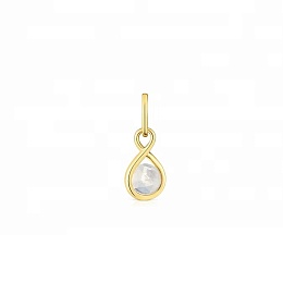 SILVER GOLDPLATED PENDANT MOONSTONE 5MM
