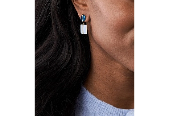 EARRINGS BASE METAL WITH CZ, GLASS