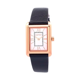 ESPRITCase,Hands,SilverWomen3 ATMDial,Watch,Black LeatherRose GoldStrap,Color2