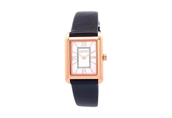 ESPRITCase,Hands,SilverWomen3 ATMDial,Watch,Black LeatherRose GoldStrap,Color2
