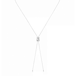 SILVER CHOKER SLIDER CHAIN 102CM