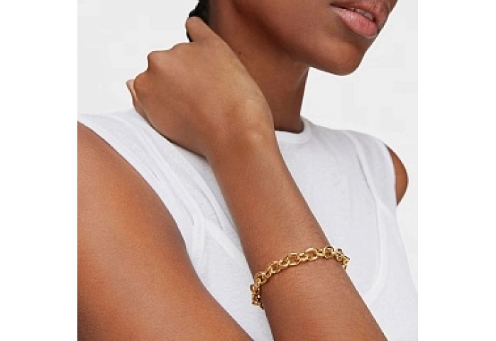 SILVER GOLDPLATED BRACELET OVAL CLOSURE