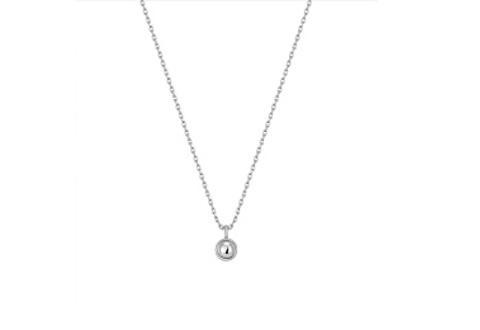 Silver Orb Drop Pendant Necklace 