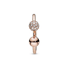 Open Pandora Rose ring with clear cubiczirconia