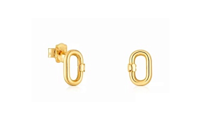 18KT GOLD EARRINGS 10x6 OVAL