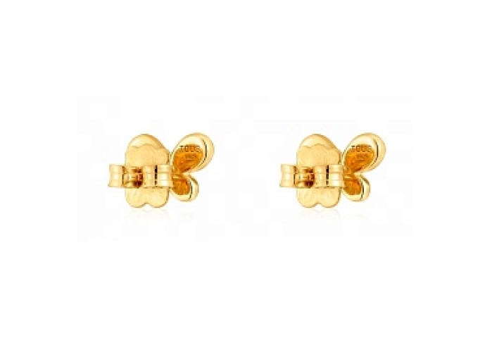 SILVER GOLD PLATED EARRINGS GEM 12MM