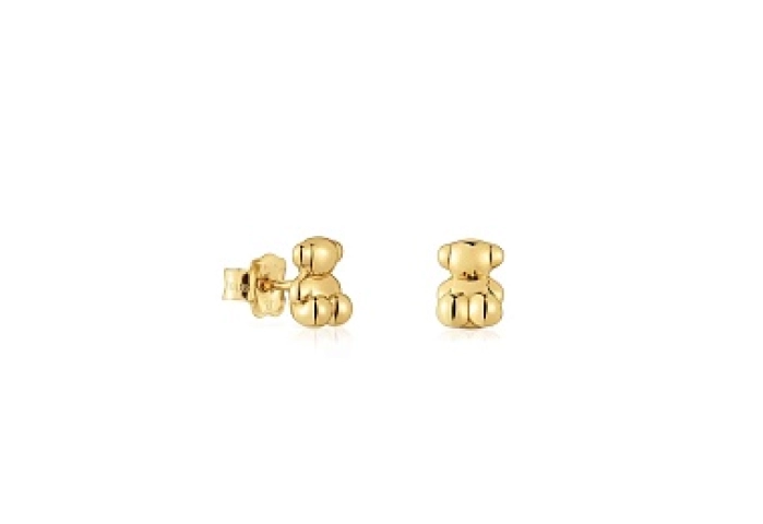 18 KT GOLD EARRINGS BEAR 8MM
