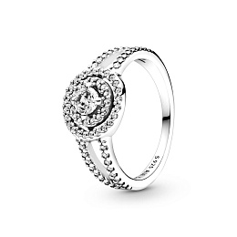 Sterling silver ring with clear cubic zirconia