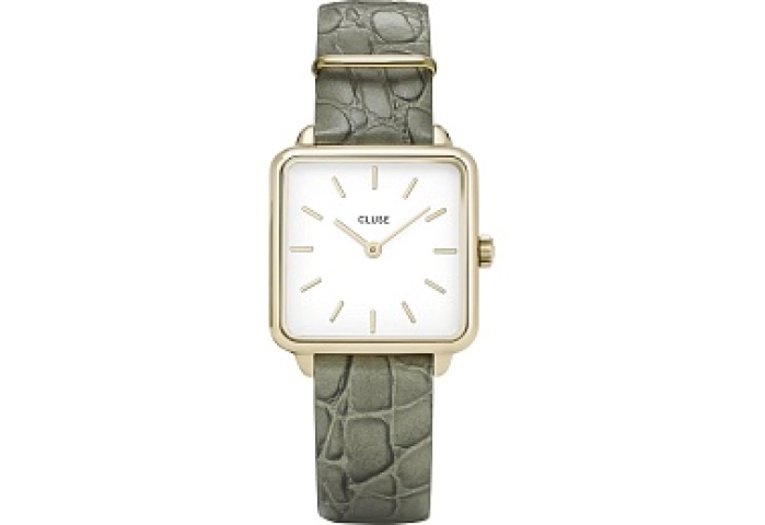 La Tétragone Leather, Gold, White/Green Alligator