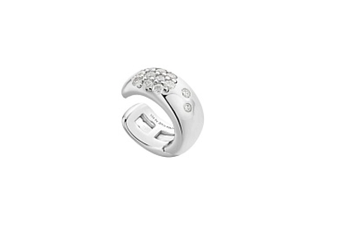 Silver Wide Sparkle Ear Cuff