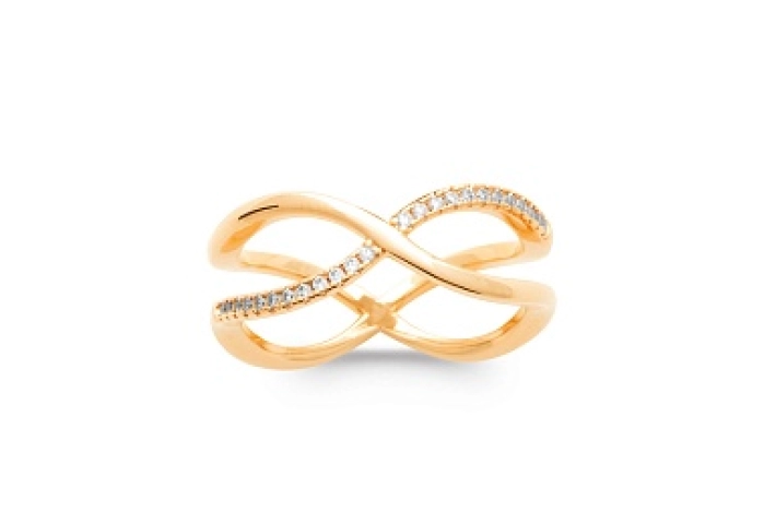 RING 18 KT GOLD PLATED CZ