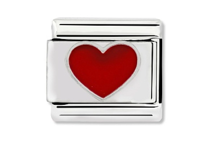 Composable Classic SIMBOLI in acciaio Cuore ROSSO