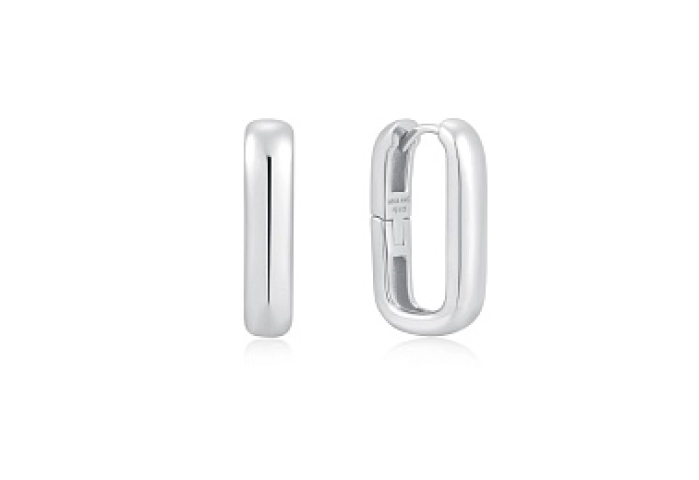 Silver Wide Paper Clip Earrings